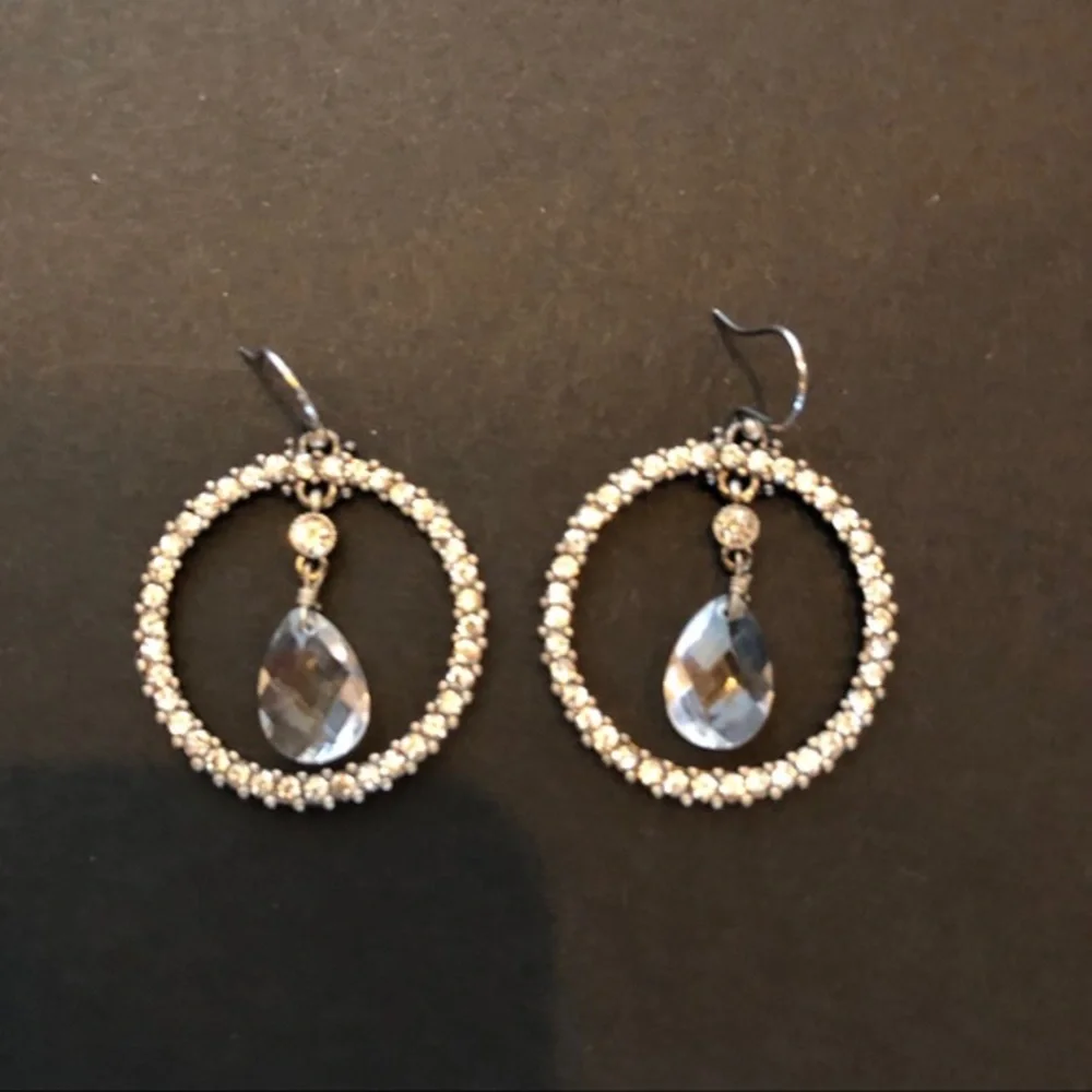 Rhinestone statement earrings with center …